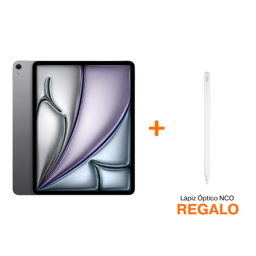 iPad Air de 13 pulgadas Wi-Fi 256 GB - Gris espacial (M4) + Lápiz Óptico NCO Stylus SmartPen con punta  - Blanco
