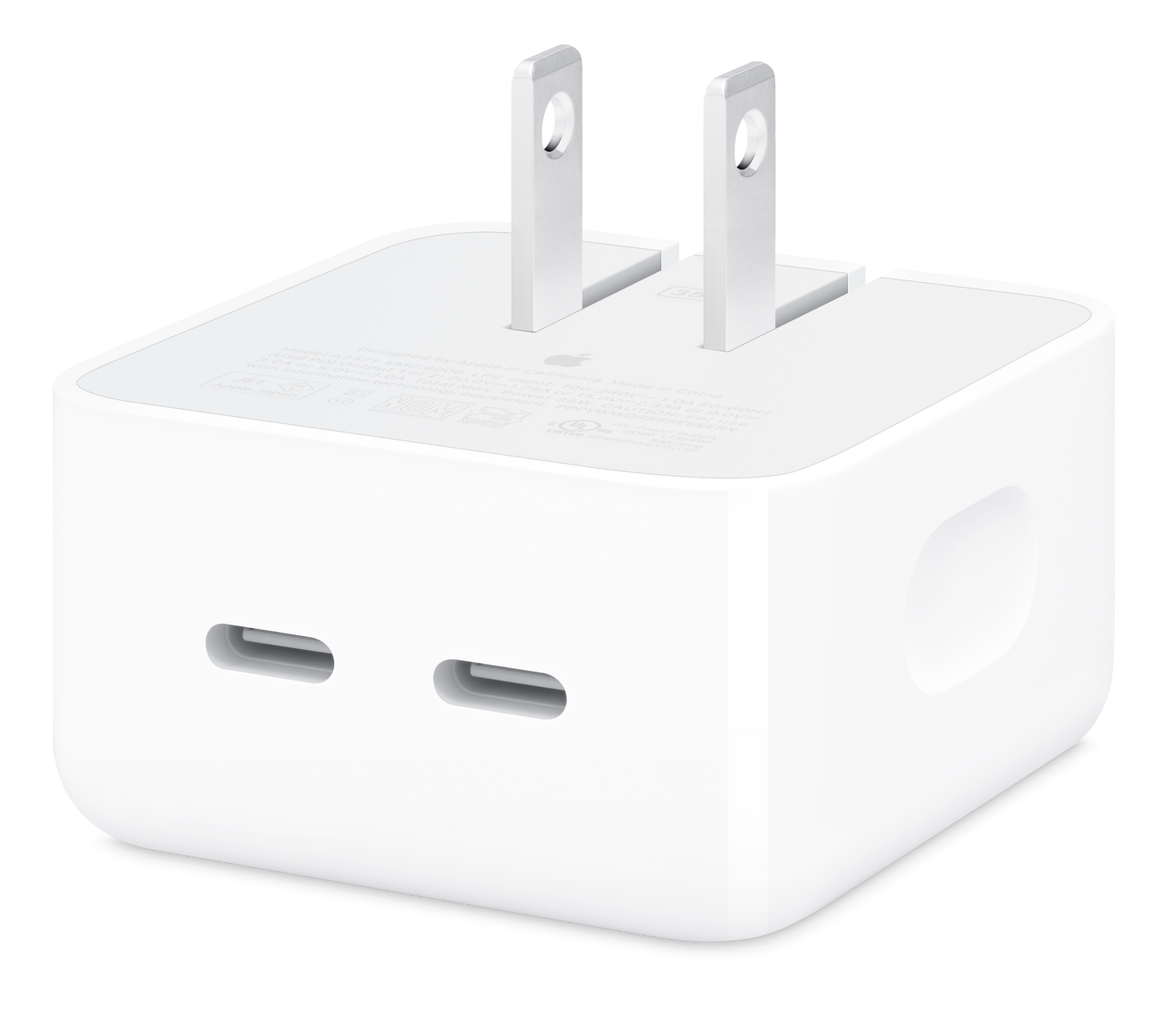 Adaptador de corriente compacto de 35 W con dos puertos USB-C