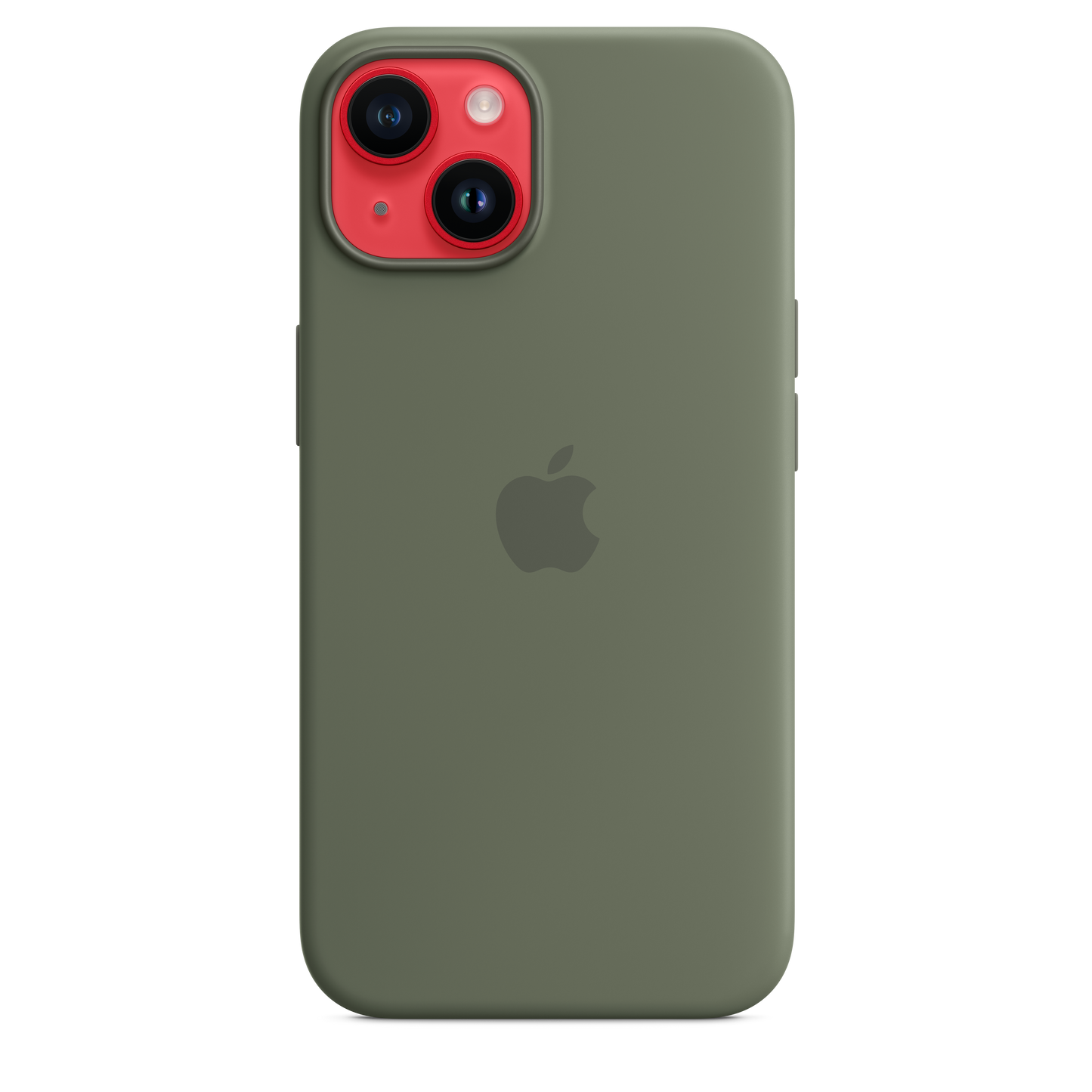 Funda de silicona con MagSafe para el iPhone 14 - Verde oliva