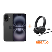 iPhone 16 128 GB Negro + Audífonos JBL Tune 520C USB-C - Negro