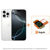 iPhone 16 Pro Max - 256GB - Titanio Blanco + Base de Carga Inalámbrica Belkin con MagSafe