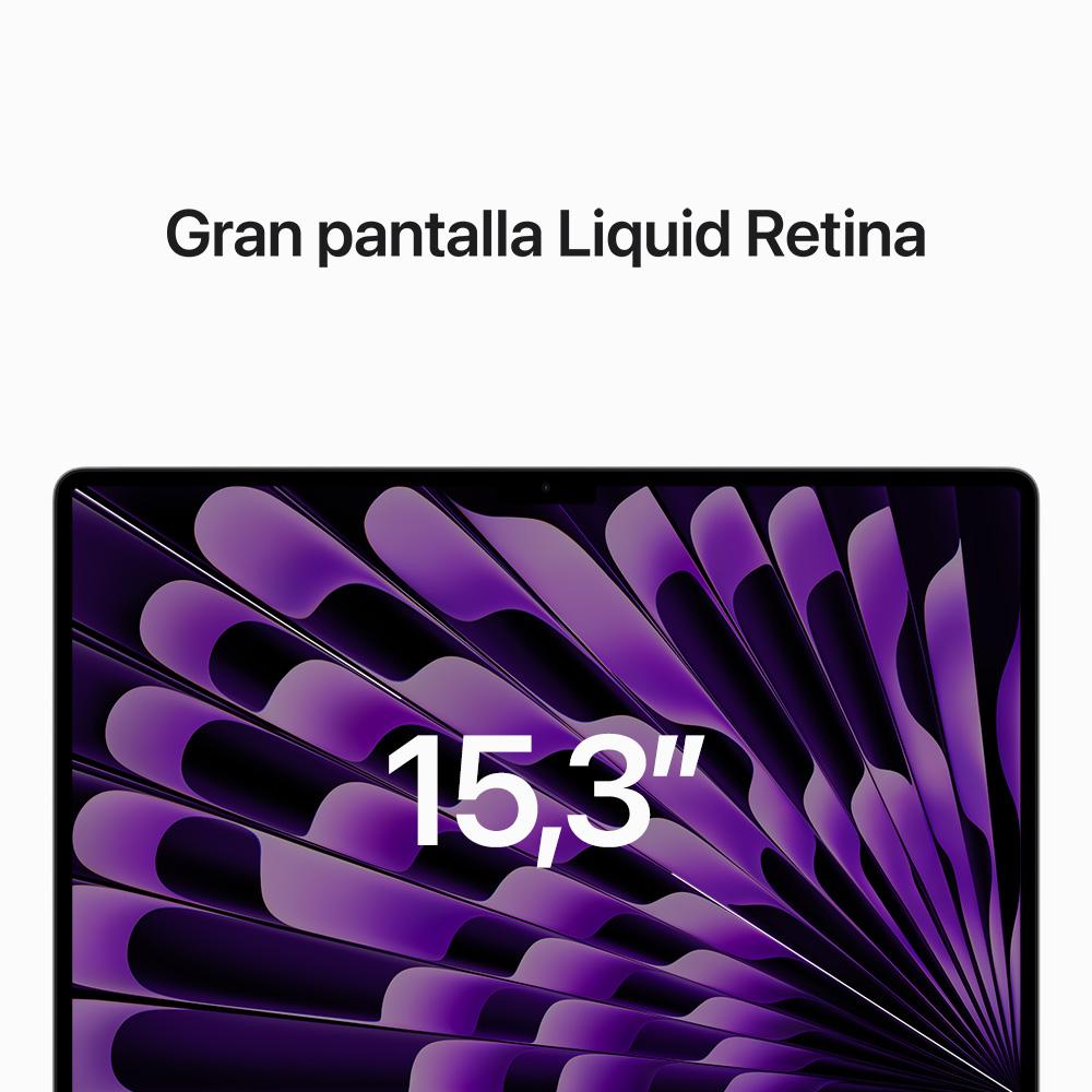 MacBook Air de 15 pulgadas: Chip M2 de Apple con CPU de ocho núcleos y GPU de diez núcleos, 256 GB SSD - Gris espacial