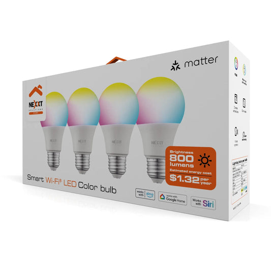 Bombillo Nexxt Inteligente Wi-Fi LED C110 (4 Unidades) - Multicolor