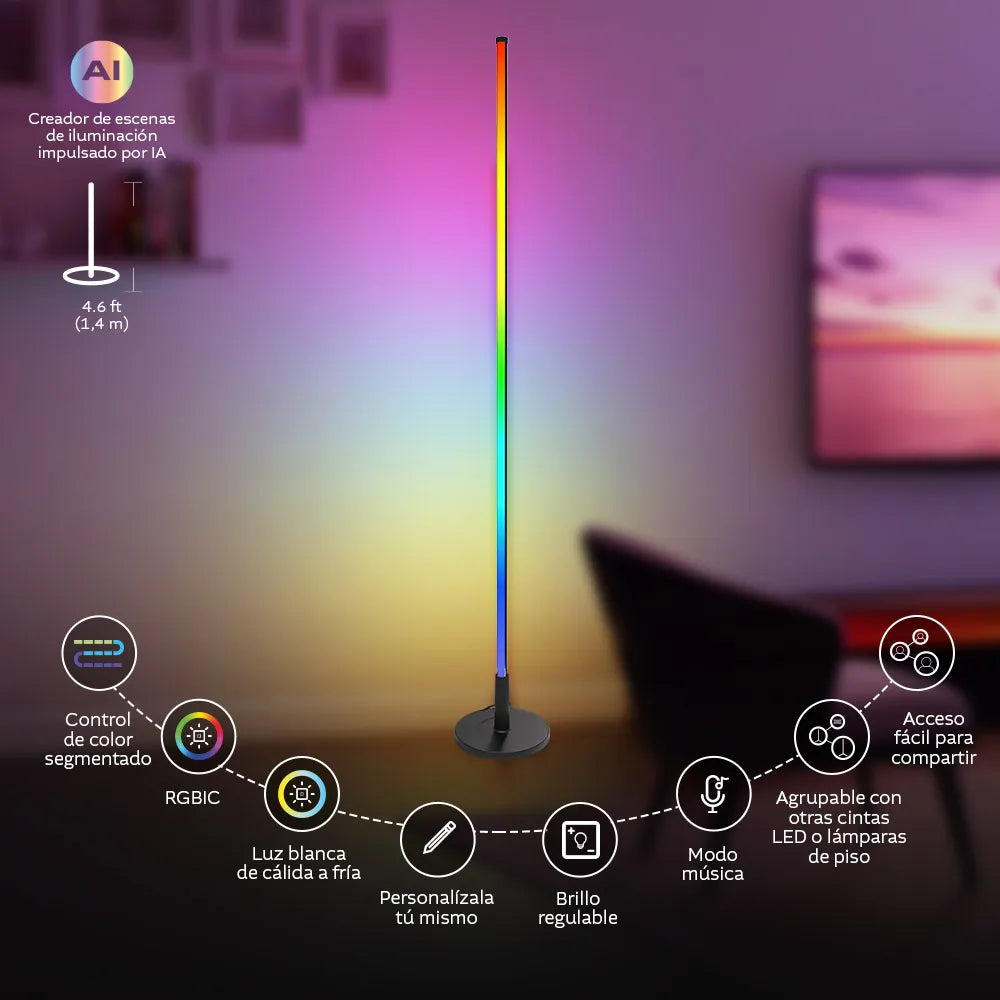 Lampara_de_Piso_LED_Nexxt_Wi_Fi_impulsado_por_IA_1_4m_Multicolor_Imagen_posicion_2_iShop_Costa_Rica