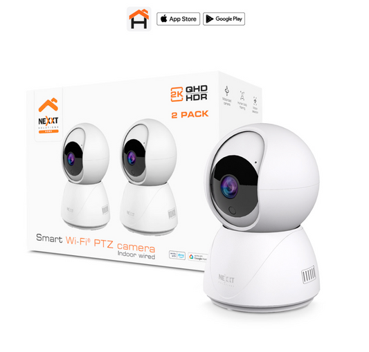 Cámara Nexxt PTZ para Interiores 2K (2Uunidades) - Blanco