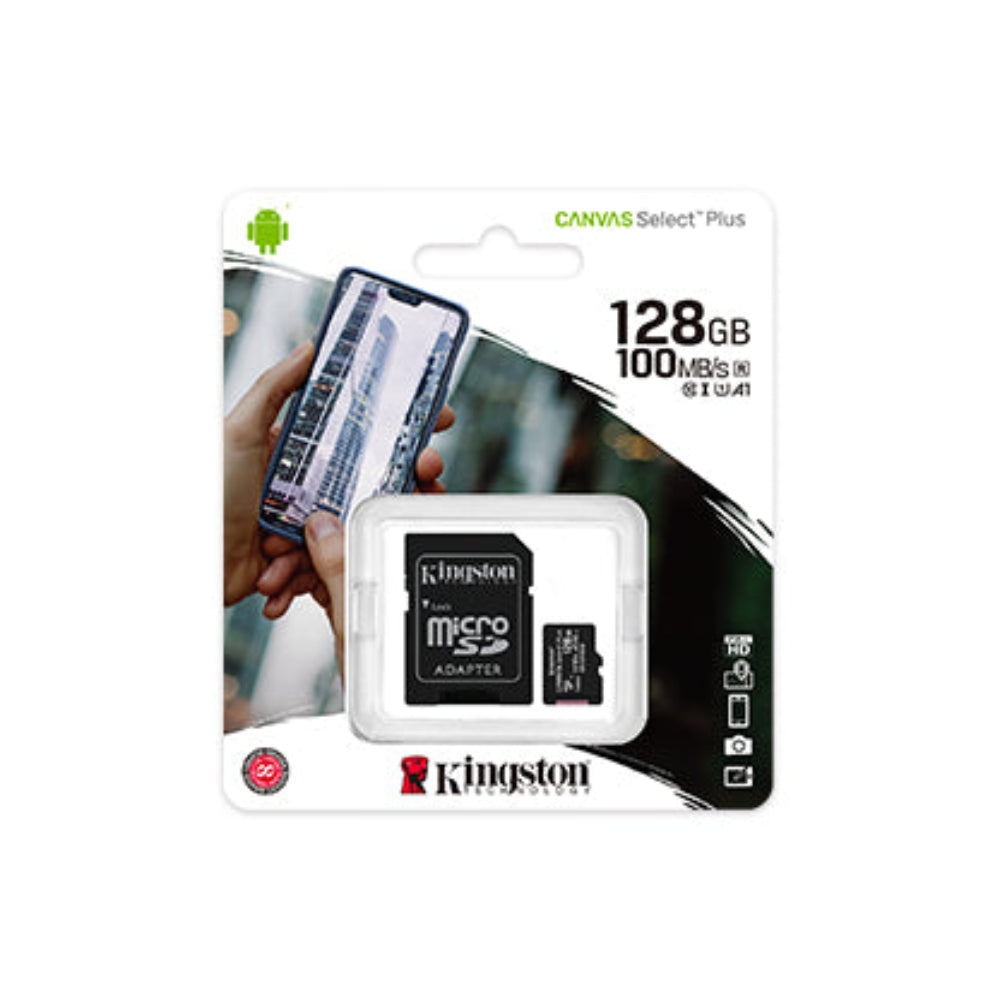 Memoria Kingston MicSDXC Canvas Select Plus 100R A1 C10 128GB - Negro