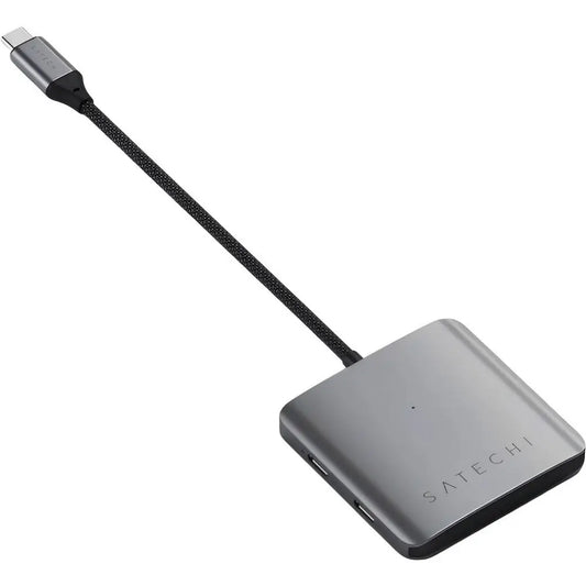 Adaptador Multipuerto Satechi 4 en 1 con Puerto de Carga de 75W USB-C - Gris Espacial