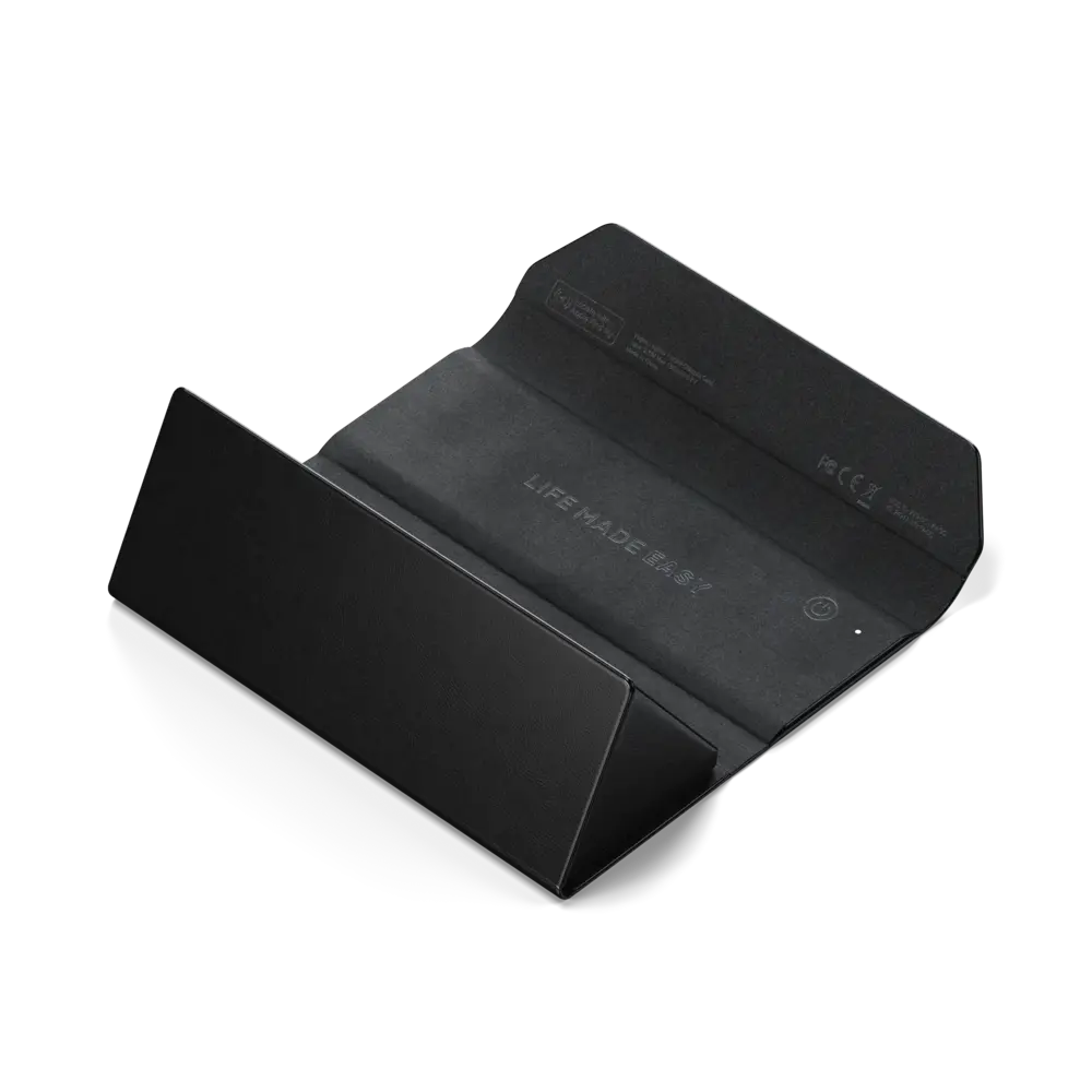 Estuche para Lentes de Cuero Vegano Satechi Compatible con Find My - Negro