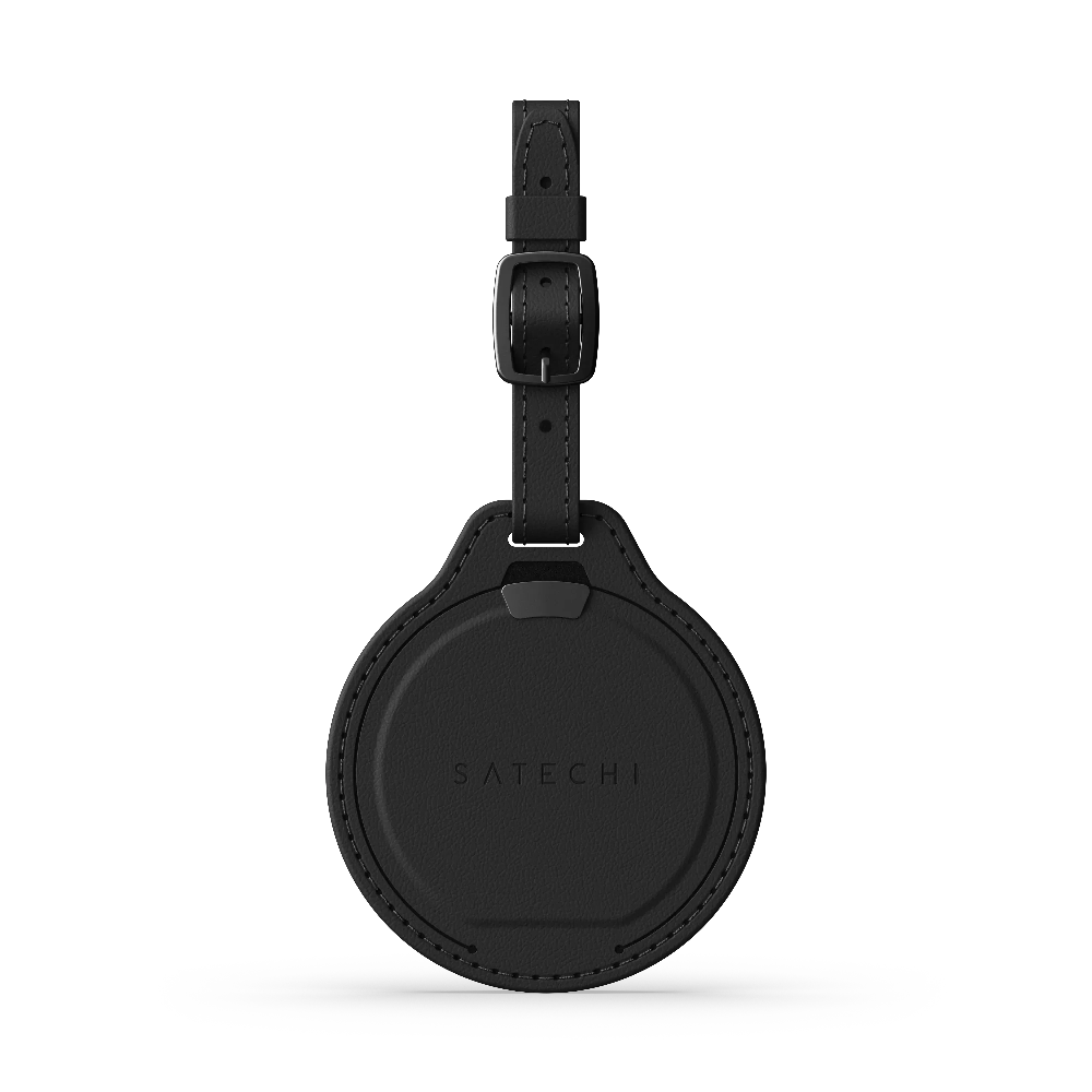 Llavero_para_AirTag_de_Cuero_Vegan_Satechi_para_Equipaje_Negro_Posición_1_iShop_Costa_Rica