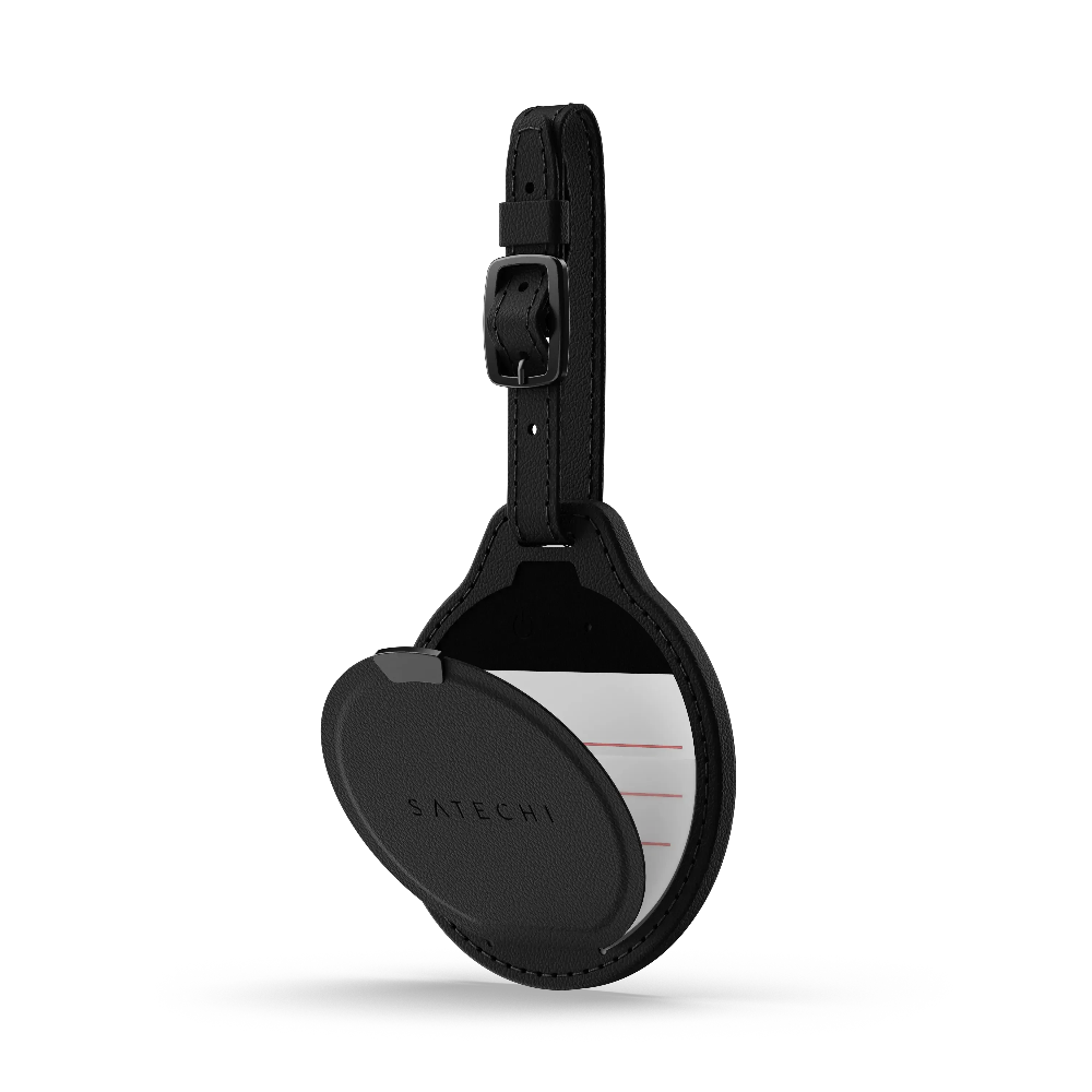 Llavero_para_AirTag_de_Cuero_Vegan_Satechi_para_Equipaje_Negro_Posición_3_iShop_Costa_Rica