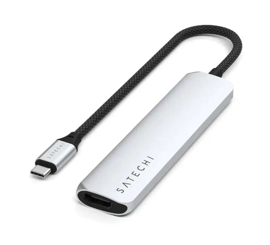 Adaptador Multipuerto Satechi Slim 6 en 1 USB-C - Plata