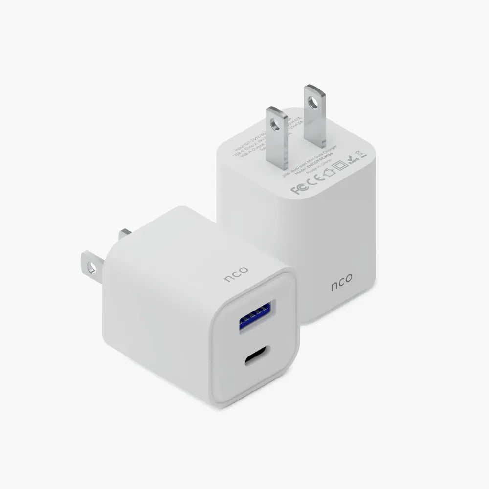 Cargador de Pared NCO PowerPlug Mini 20W USB-A + USB-C - Blanco