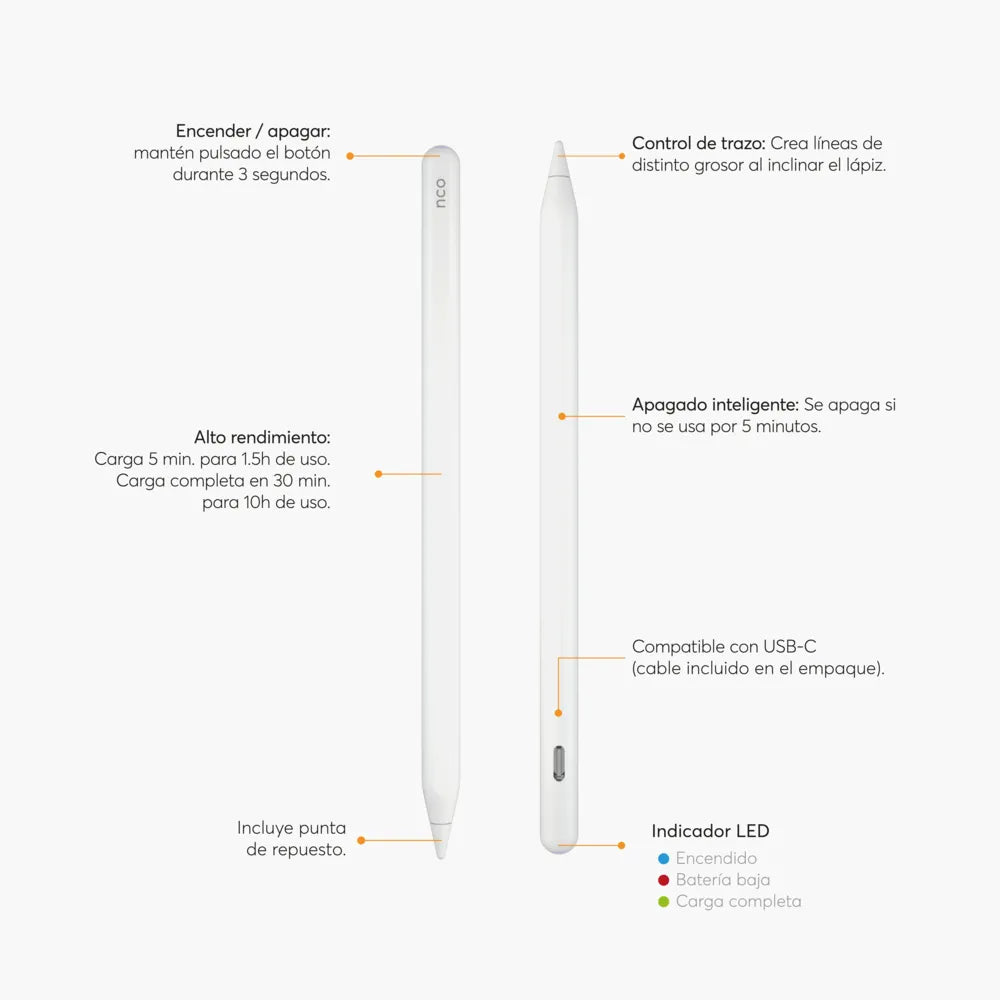 Lapiz_Optico_NCO_Stylus_SmartPen_con_punta_Blanco_Imagen_posicion_2_iShop_Costa_Rica