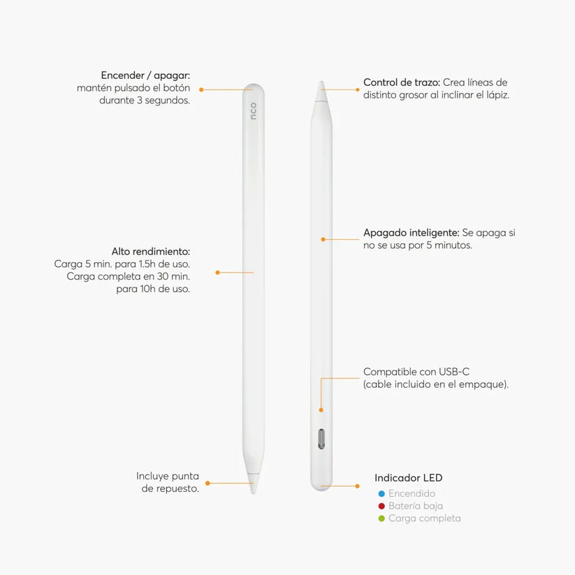 Lapiz_Optico_NCO_Stylus_SmartPen_con_punta_Blanco_Imagen_posicion_2_iShop_Costa_Rica