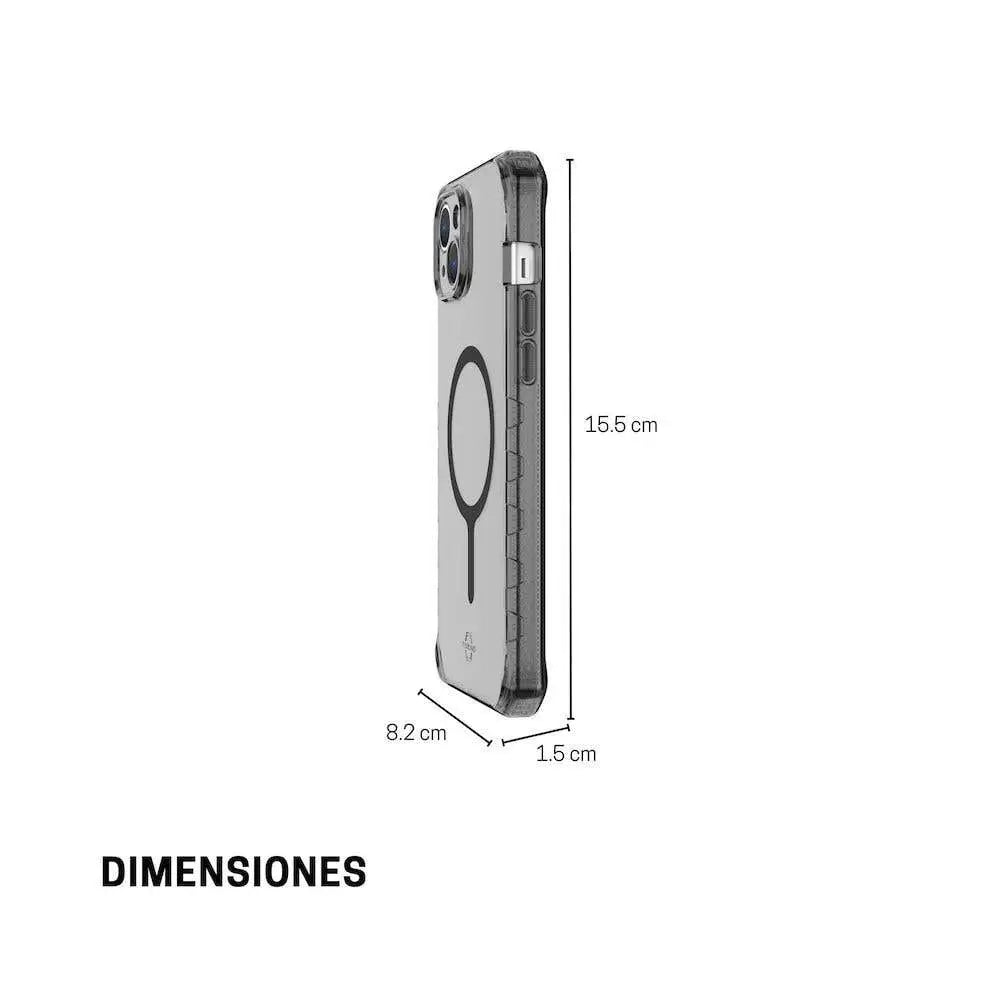 Case ItSkins Supreme R Clear con MagSafe para iPhone 15/14 - Negro