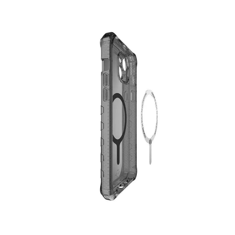 Case ItSkins Supreme R Clear con MagSafe para iPhone 15/14 - Negro