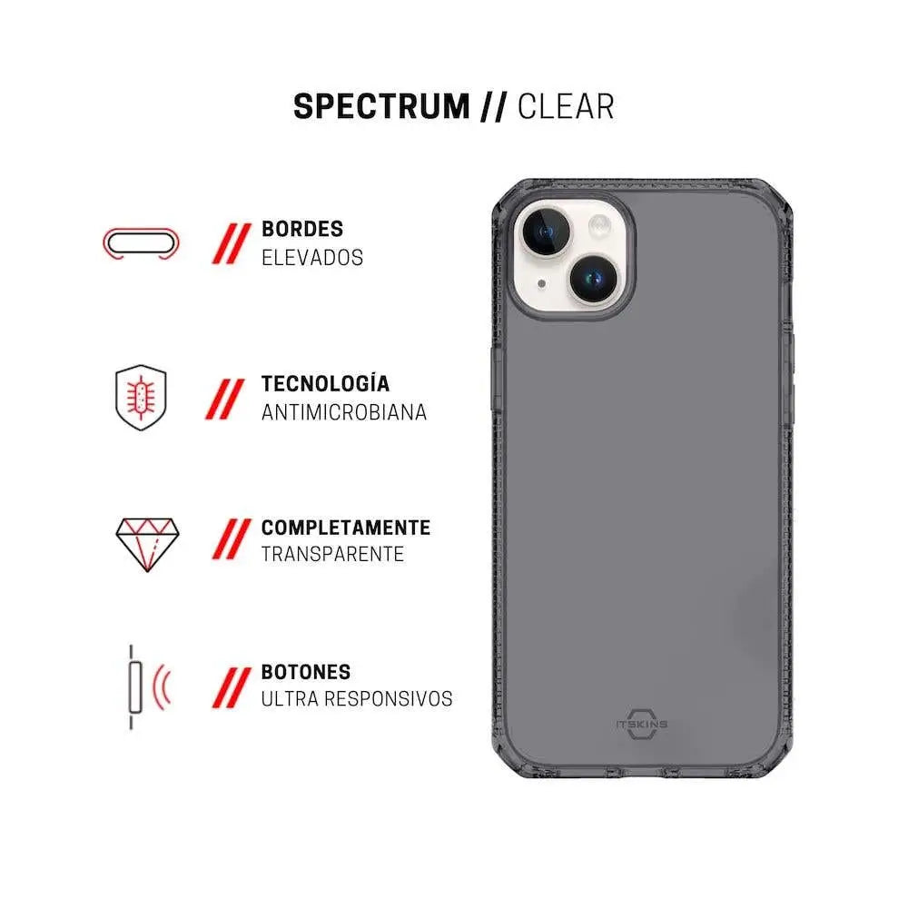 Case ItSkins Spectrum R Clear para iPhone 15/14 - Gris