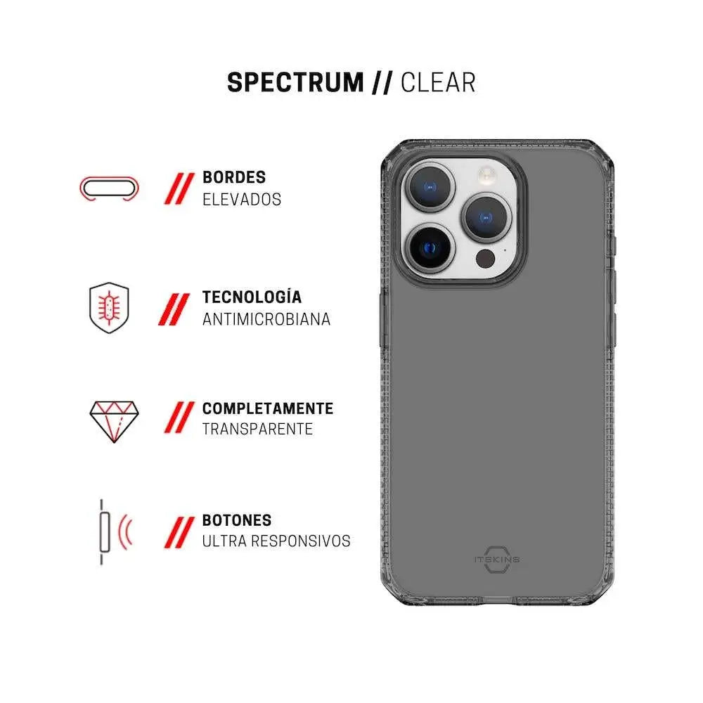 Case ItSkins Spectrum R Clear para iPhone 15 Pro - Gris