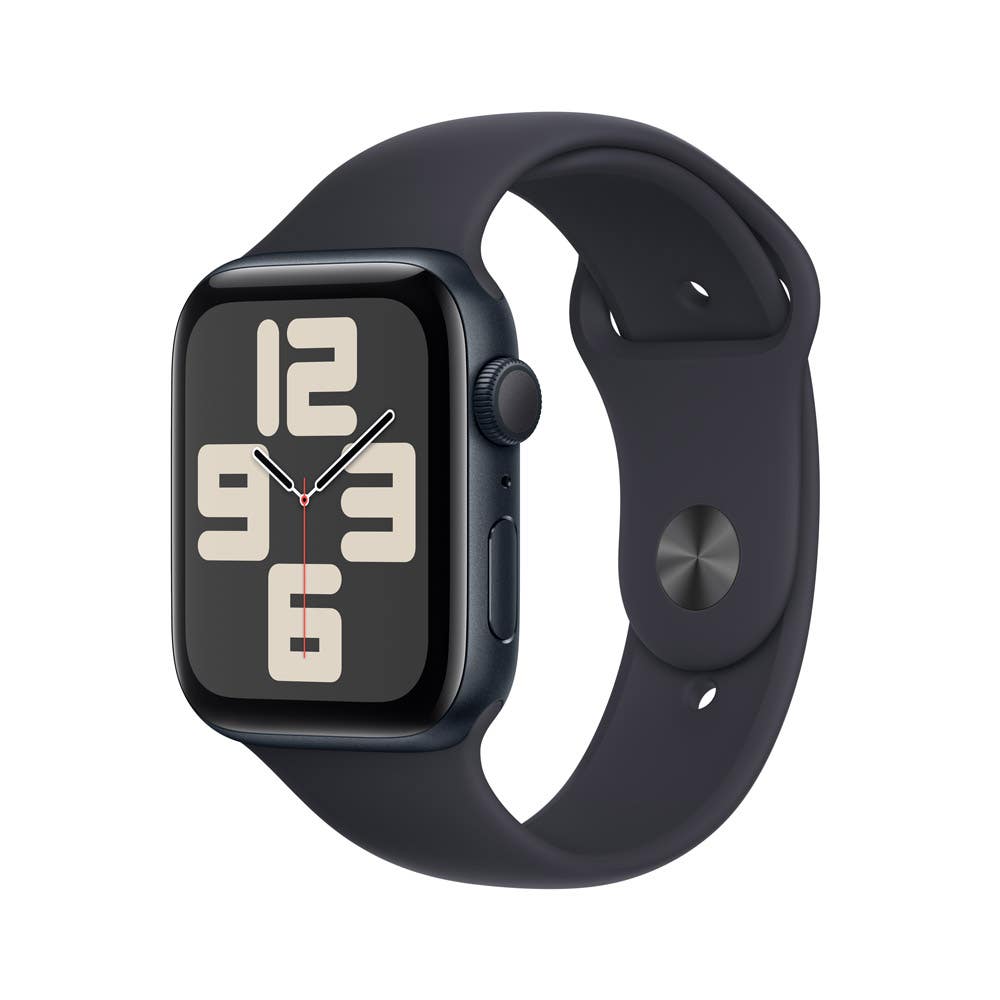 Apple Watch SE (GPS) • Caja de aluminio color medianoche de 44 mm • Correa deportiva color medianoche - M/L
