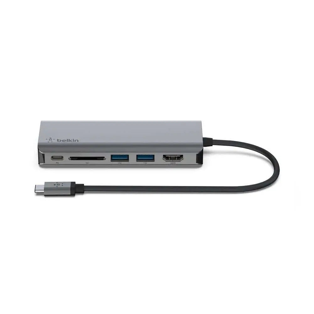 Adaptador Belkin USB-C Multimedia Hub 100W - Gris Espacial