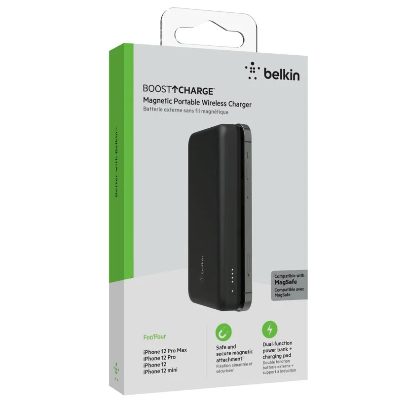 Cargador magnético inalámbrico y portátil Belkin 10K - Negro