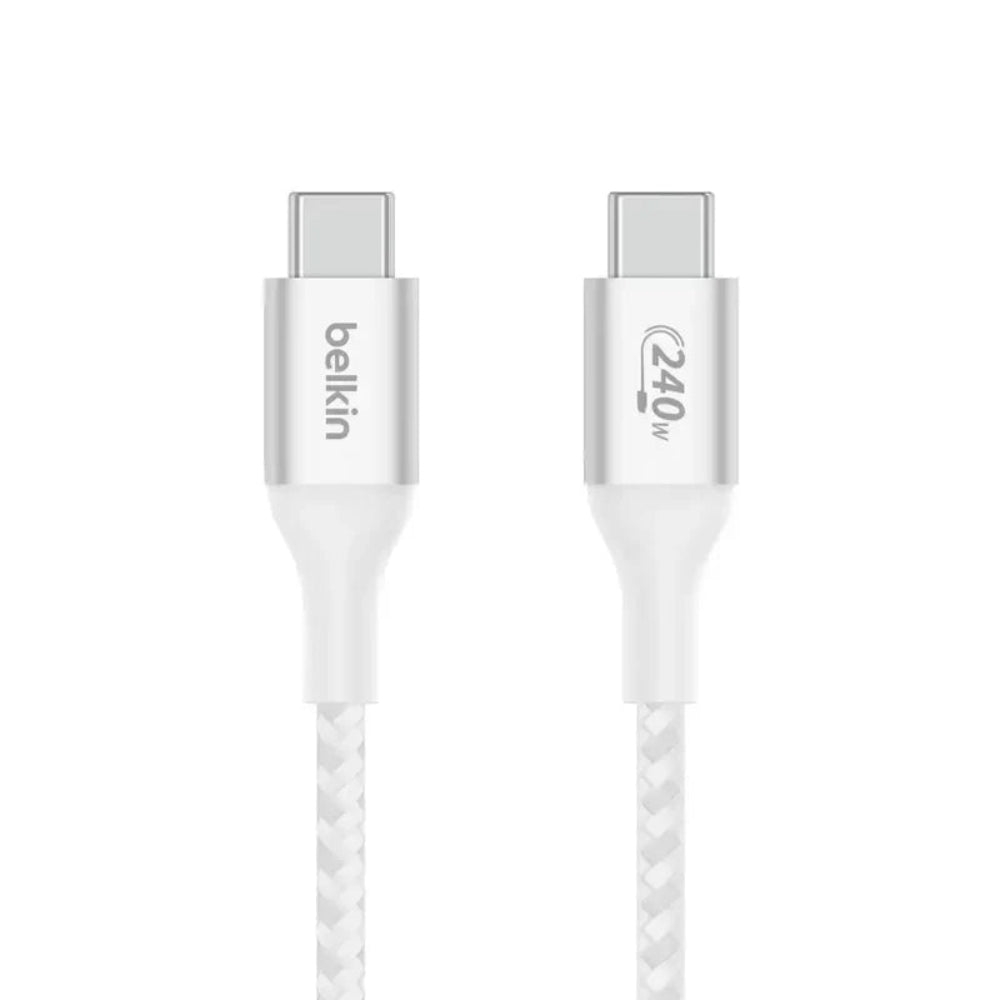 Cable de Carga Trenzado Belkin USB-C a USB-C 240W de 2m - Blanco