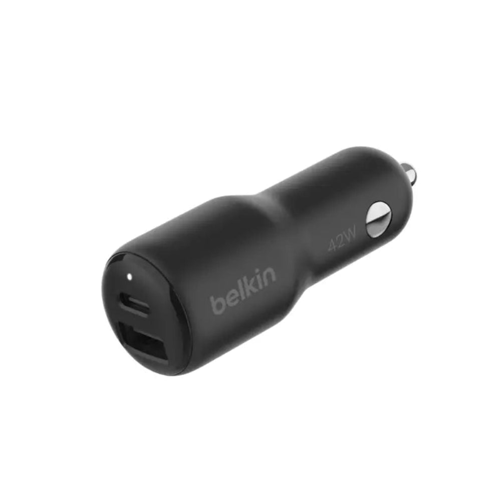 Cargador doble para carro Belkin 42W USB-C a USB-A - Negro