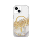 Funda Case Mate Karat Marble con MagSafe para iPhone 15/14/13 - Transparente/Oro/Mármol