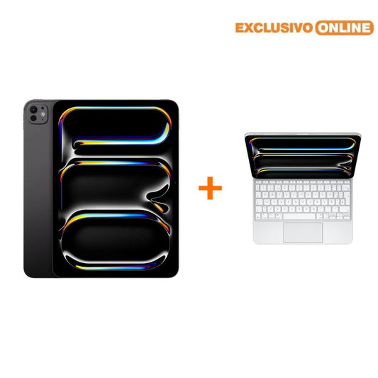 iPad Pro 11 Chip M4 - 256GB - Negro Espacial + Case con Teclado Apple Magic Keyboard Español - Blanco
