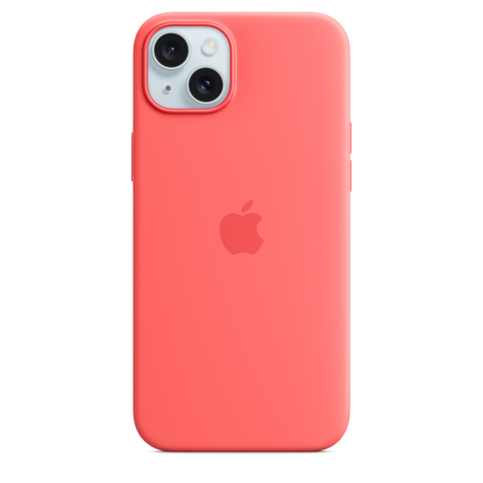 Funda de silicón con MagSafe para el iPhone 15 Plus - Color guayaba