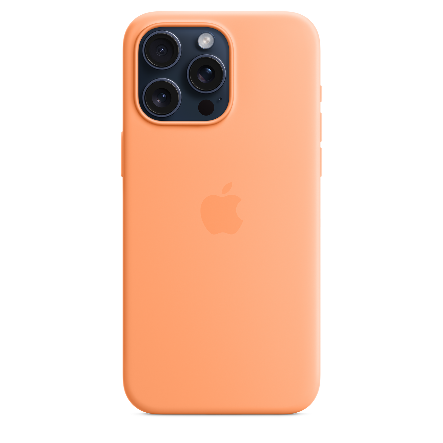 Funda de silicón con MagSafe para el iPhone 15 Pro Max - Color naranjada