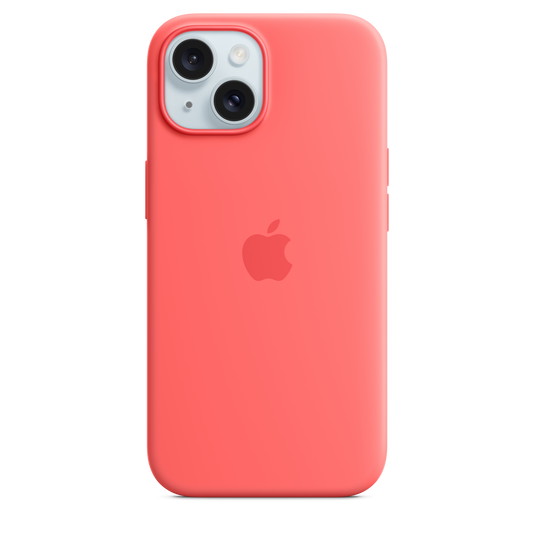 Funda de silicón con MagSafe para el iPhone 15 - Color guayaba