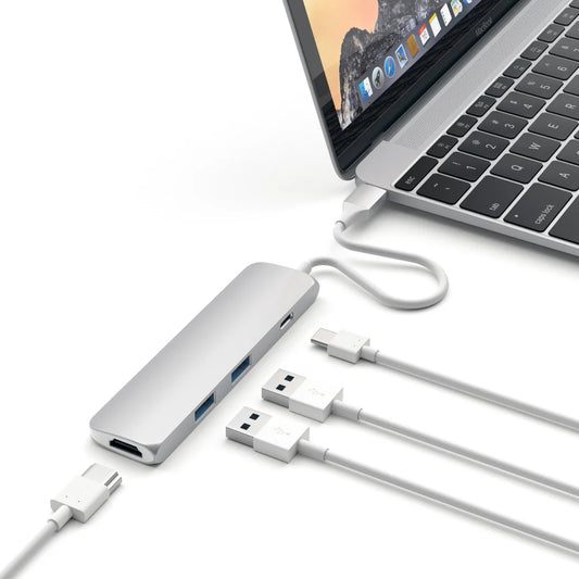 Adaptador Slim type-c multiport -Plata