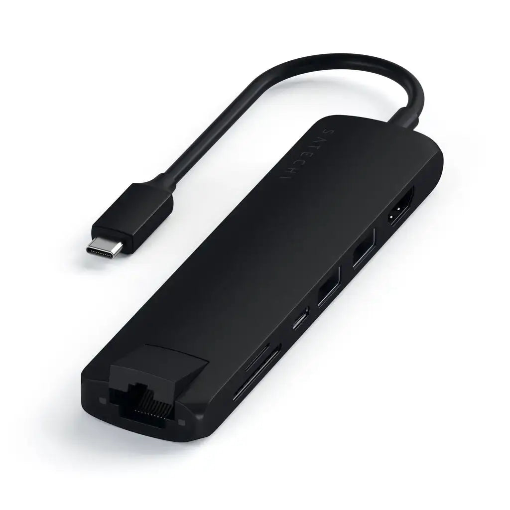 Adaptador Slim Satechi Usb-C Ethernet HDMI 2Usb-A - Negro